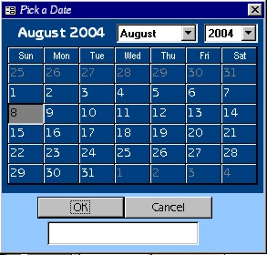 Pick a date calendar